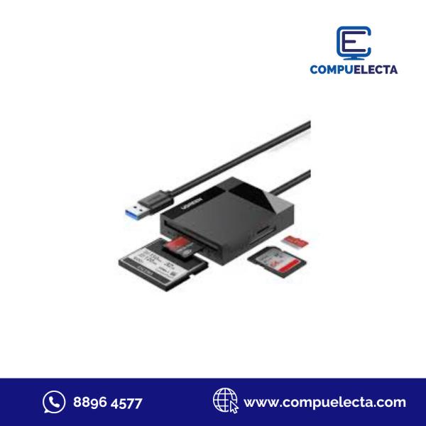 LECTOR DE MEMORIAS 4 EN 1 UGREEN CR125 SD/TF USB-A 5GBPS 30333 NEGRO