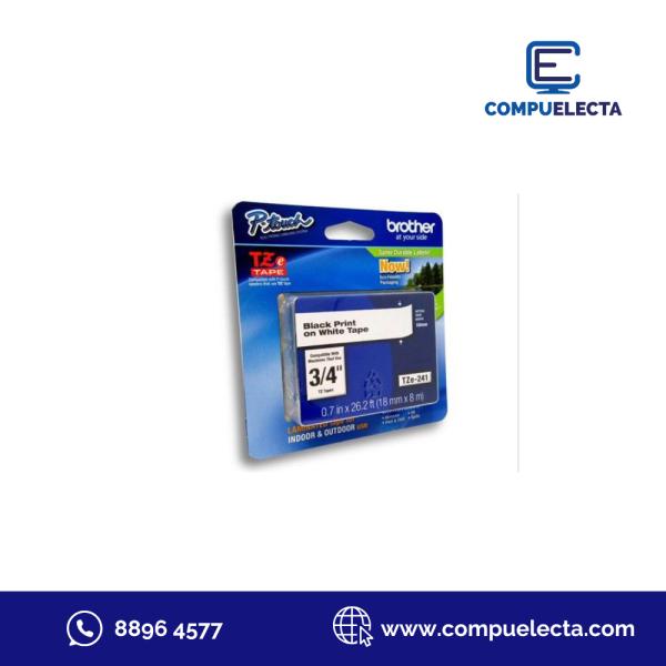CINTA ROTULADORA BROTHER TZE241 3/4 N/B