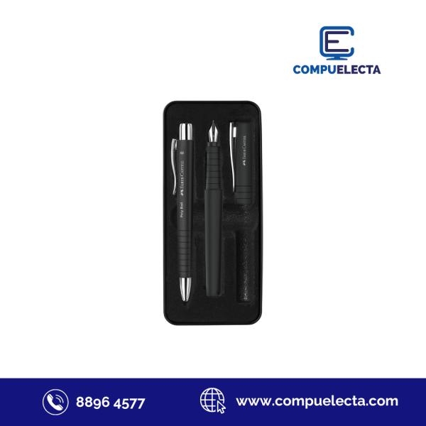 BOLIGRAFO SET DE REGALO FABER-CASTELL POLY BALL NEGRO 410507