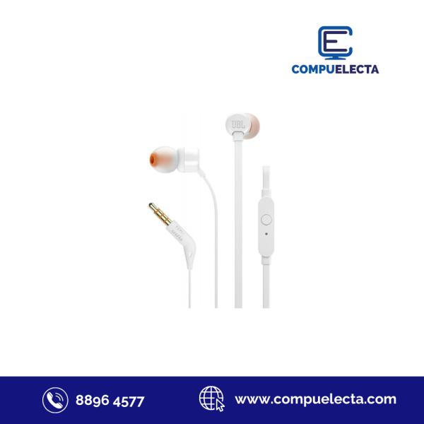 AUDIFONO EARPHONES JBL T110 3.5MM BLANCO JBLT110WHTAME