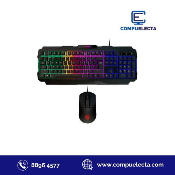 TECLADO Y MOUSE MSI GAMING RGB MSI FORGE GK100 USB NEGRO