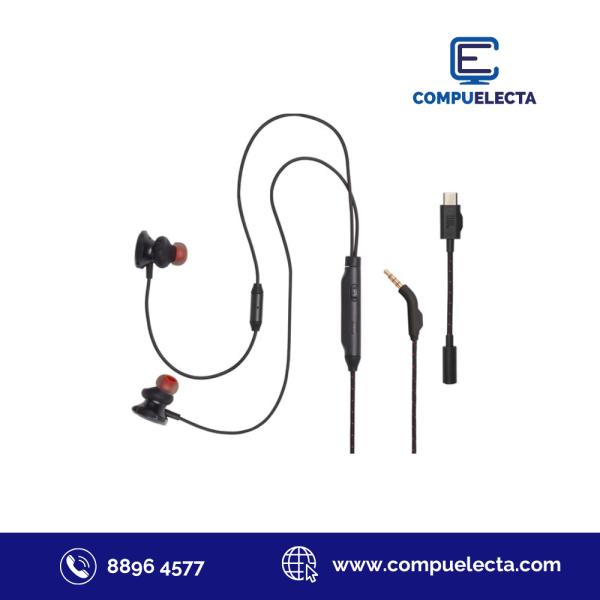 AUDIFONO EARPHONES JBL QUANTUM 50C 3.5MM/TIPO C NEGRO JBLQTUM50CBLKAM