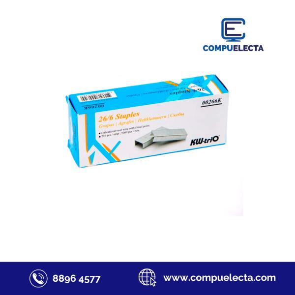 GRAPAS CAJA STANDARD 26/6 AMPO KAN-PT-GRAPA26/6