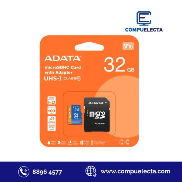 MEMORIA MICRO SDHC 32GB ADATA CLASE10 AUSDH32GUICL10A1-RA1 100 MB/S