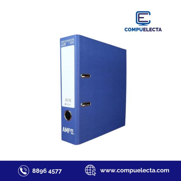 ARCHIVADOR AMPO LUX T-830 CARTA AZUL CARTON
