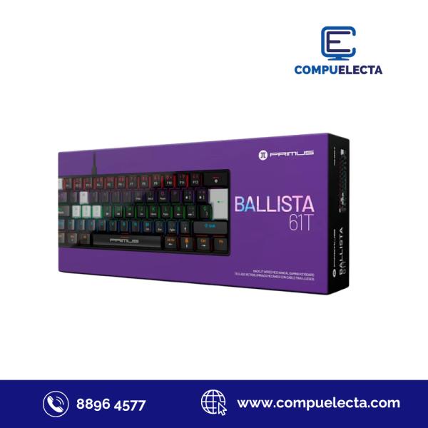 TECLADO PRIMUS GAMING RGB BALLISTA 61T PKS-S060G-S AL&Aacute;MBRICO NEGRO