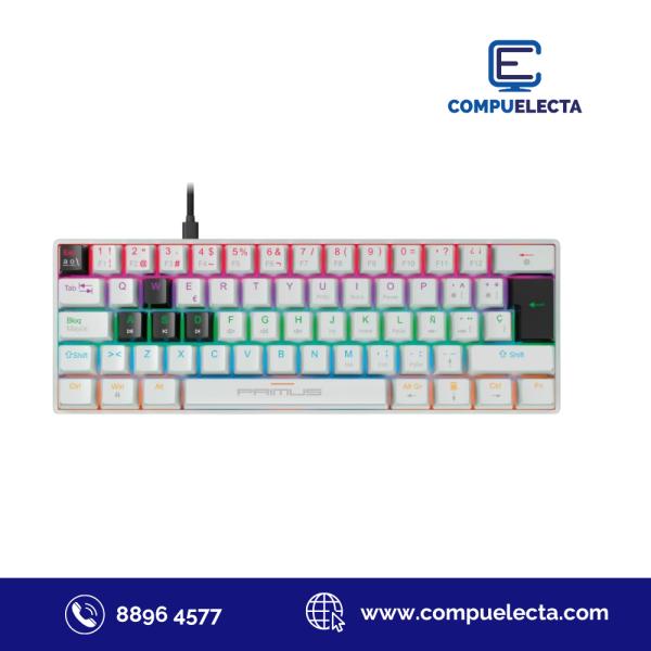 TECLADO PRIMUS GAMING RGB BALLISTA 61T PKS-060W-S AL&Aacute;MBRICO BLANCO