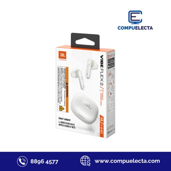 AUDIFONO EARPHONES JBL VIBE FLEX 2 BLANCO
