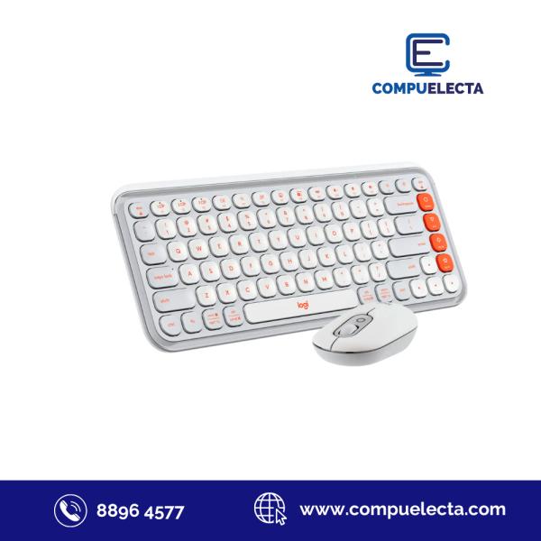 TECLADO Y MOUSE BLUETOOTH LOGITECH POP ICON COMBO 920-013055 BLANCO ESPA&Ntilde;OL