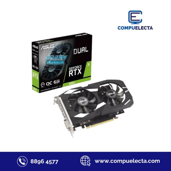 TARJETA DE VIDEO ASUS DUAL-RTX3050 6GB GDDR6 1537MHZ 90YV0K60-M0AA00