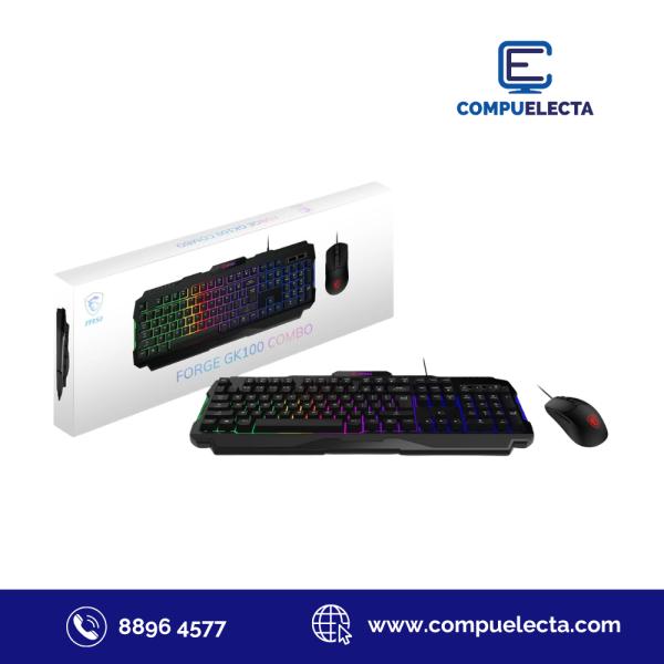 TECLADO Y MOUSE MSI GAMING RGB MSI FORGE GK320 USB NEGRO