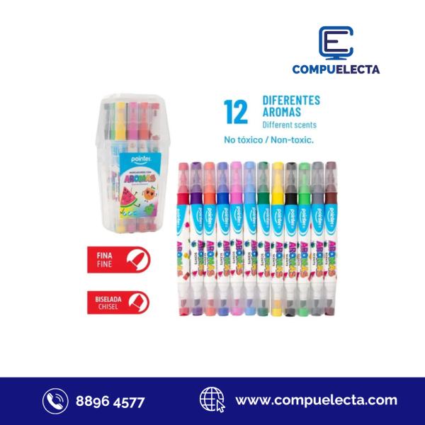 MARCADORES DE COLORES CON AROMA POINTER 12U WC-23101